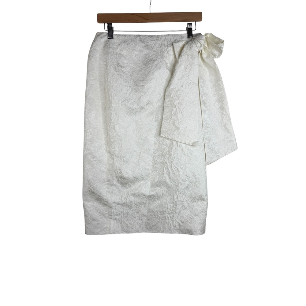 NWT ASTR THE LABEL Women's Jasmine‎ Floral Jacquard Midi Skirt size Small White